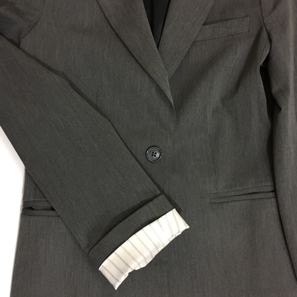 Express Dark Gray One Button Blazer Sz 4 - Picture 4 of 4